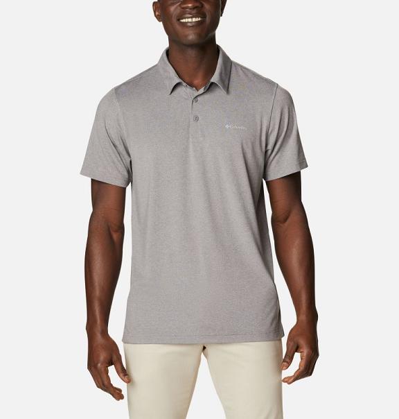 Columbia Tech Trail Polo Grey For Men's NZ86012 New Zealand